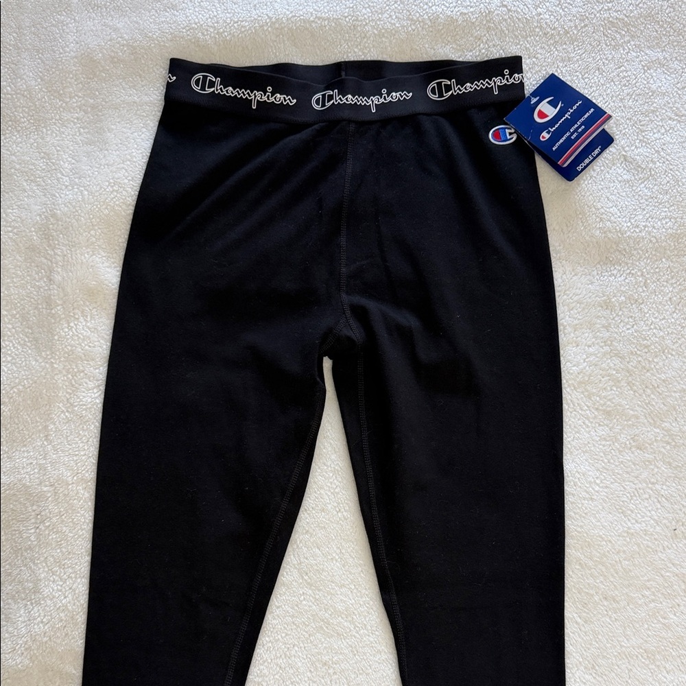 Champion Black Logo-Waist Athletic Leggings